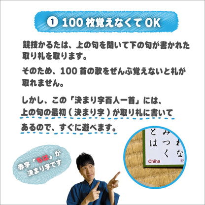 決まり字百人一首『かんたん競技かるた』の決定版（ローマ字版）